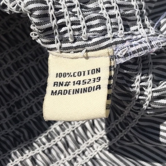 Style Envy Smocked Striped Tie Strap Crop Tank Top - Picture 7 of 7